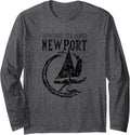 Newport Rhode Island Sailboat Wave Long Sleeve