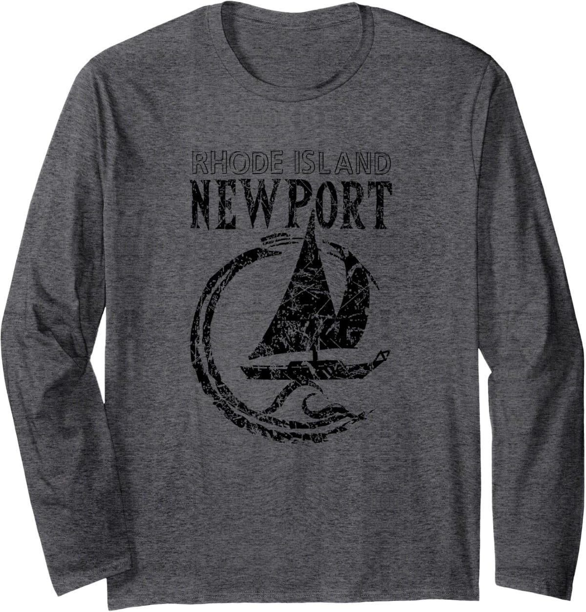 Newport Rhode Island Sailboat Wave Long Sleeve
