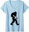 Womens Second Amendment Come Take It Bigfoot Gun Owner V Neck