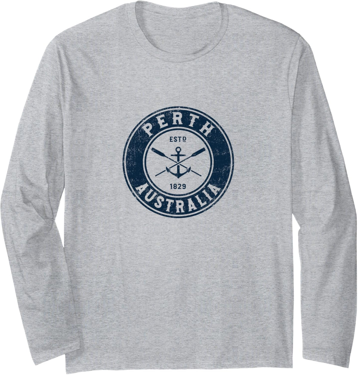 Perth Australia Vintage Boat Anchor Oars Long Sleeve