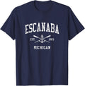 Escanaba Mi Vintage Crossed Oars Boat Anchor Sports