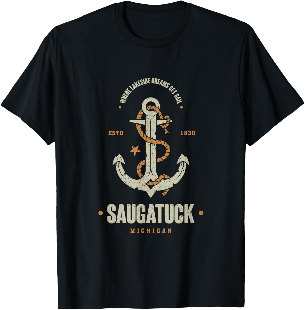 Vintage Retro Anchor Saugatuck Michigan Boating Sailing