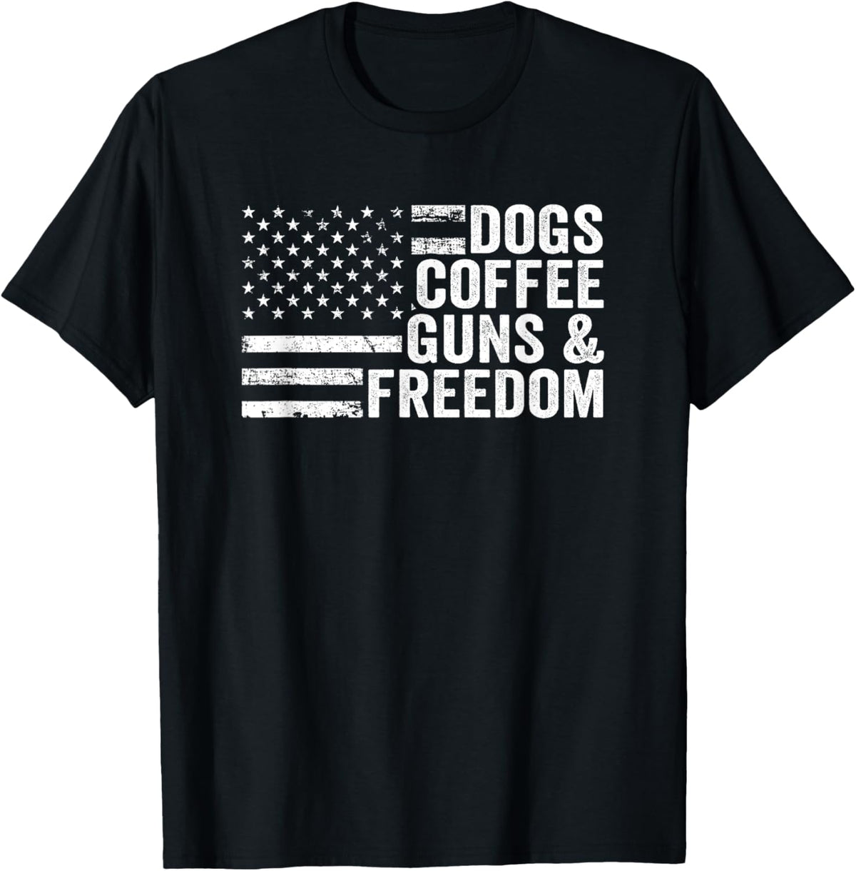 Dogs Coffee Guns Freedom American Flag Funny Pro Gun