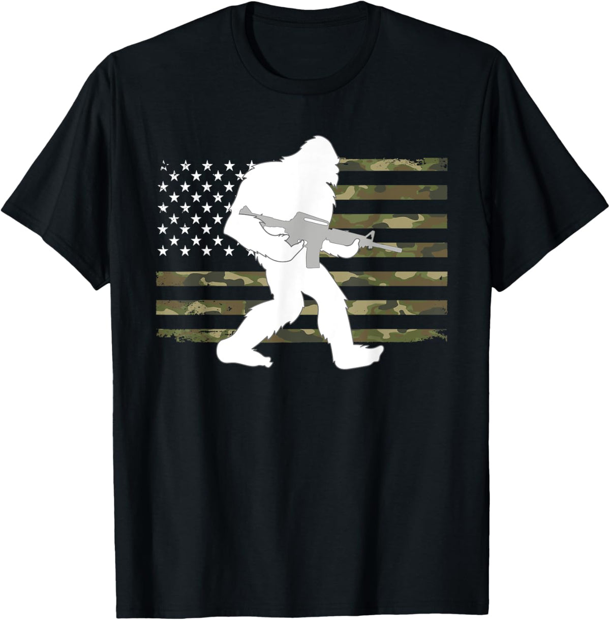 Bigfoot Gun Owner Camo Us American Flag Sasquatch Ar15 Rifle Women Men