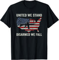 United We Stand Disarmed We Fall Pro Guns Usa Flag Ar15