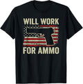 Will Work Ammo Usa Flag 45 Pistol Funny Gun Owner T Shirt