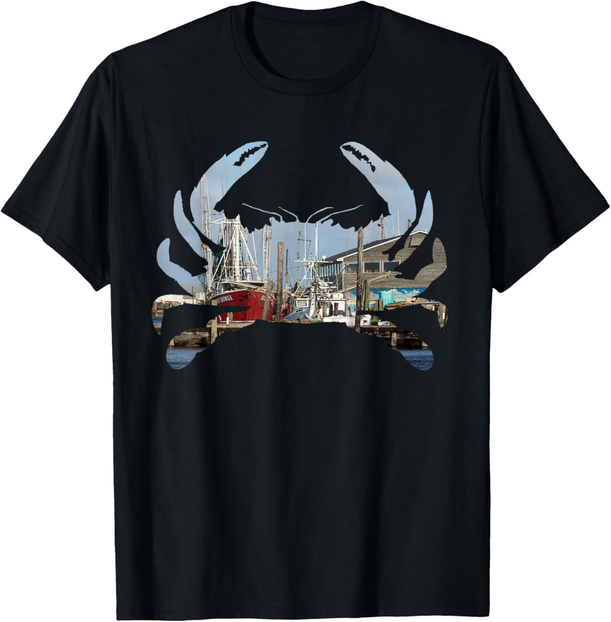 Blue Crab Silhouette Fishing Docks Boats Photograph