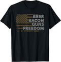 Beer Bacon Guns Freedom Us American Flag Patriotic Gun Lover
