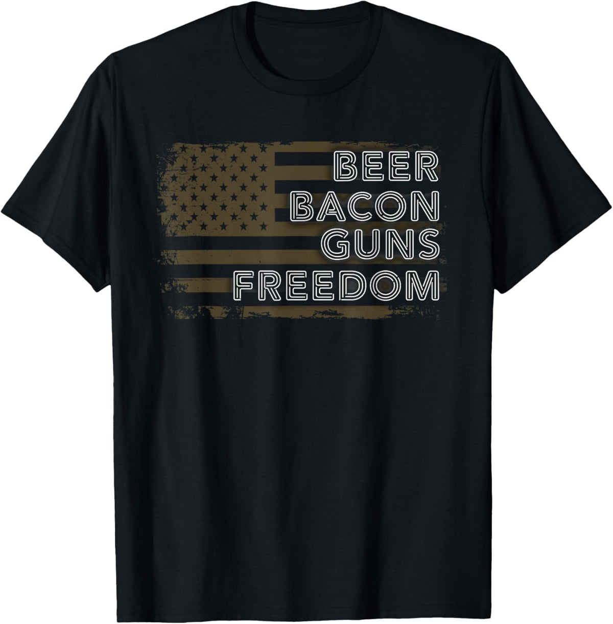 Beer Bacon Guns Freedom Us American Flag Patriotic Gun Lover
