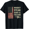 Whiskey Steak Guns Freedom Usa Flag Bbq Drinking Mens Gun