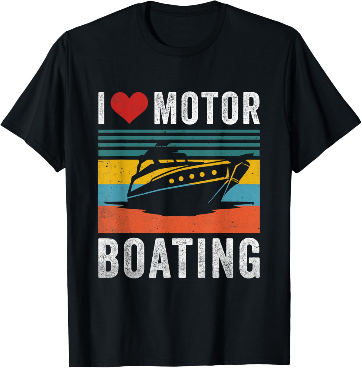 I Love Motor Boating Vintage Retro Boat Lovers