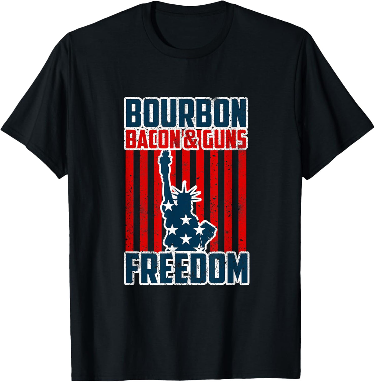 Funny Bourbon Bacon Guns Freedom T Shirt Merica Clothing