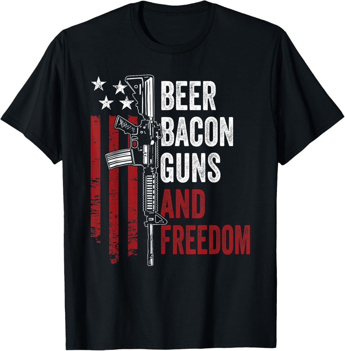 Beer Bacon Guns Freedom Funny Bbq Gun Usa Flag Drinking