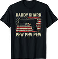 Daddy Shark Pew Mens Pistol Owner Funny Dad Gun Joke