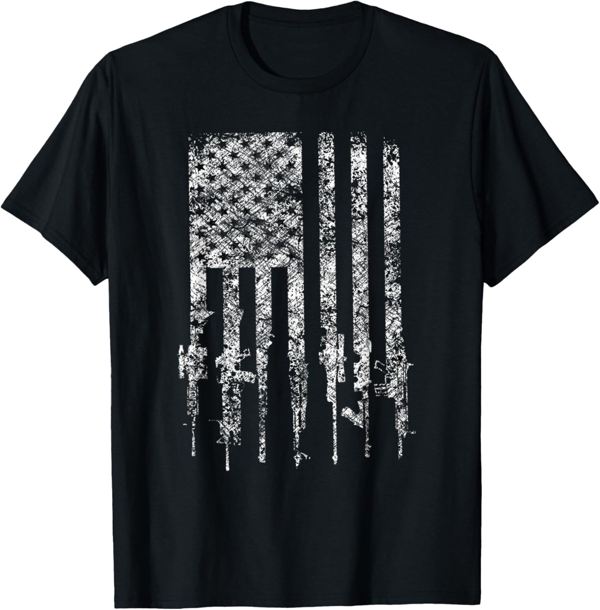 Rifle American Flag Pro Gun T Shirt T Shirt Women Men