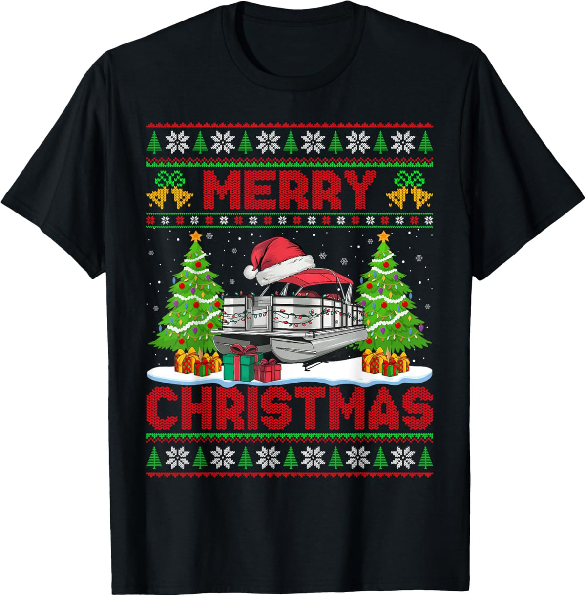Xmas Tree Lights Ugly Style Santa Hat Pontoon
