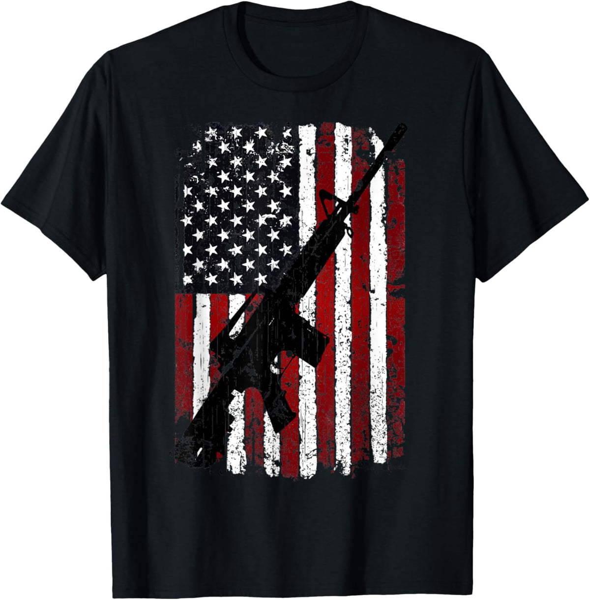 Epic Vintage Military Gun Rights Ar 15 American Flag T Shirt Women