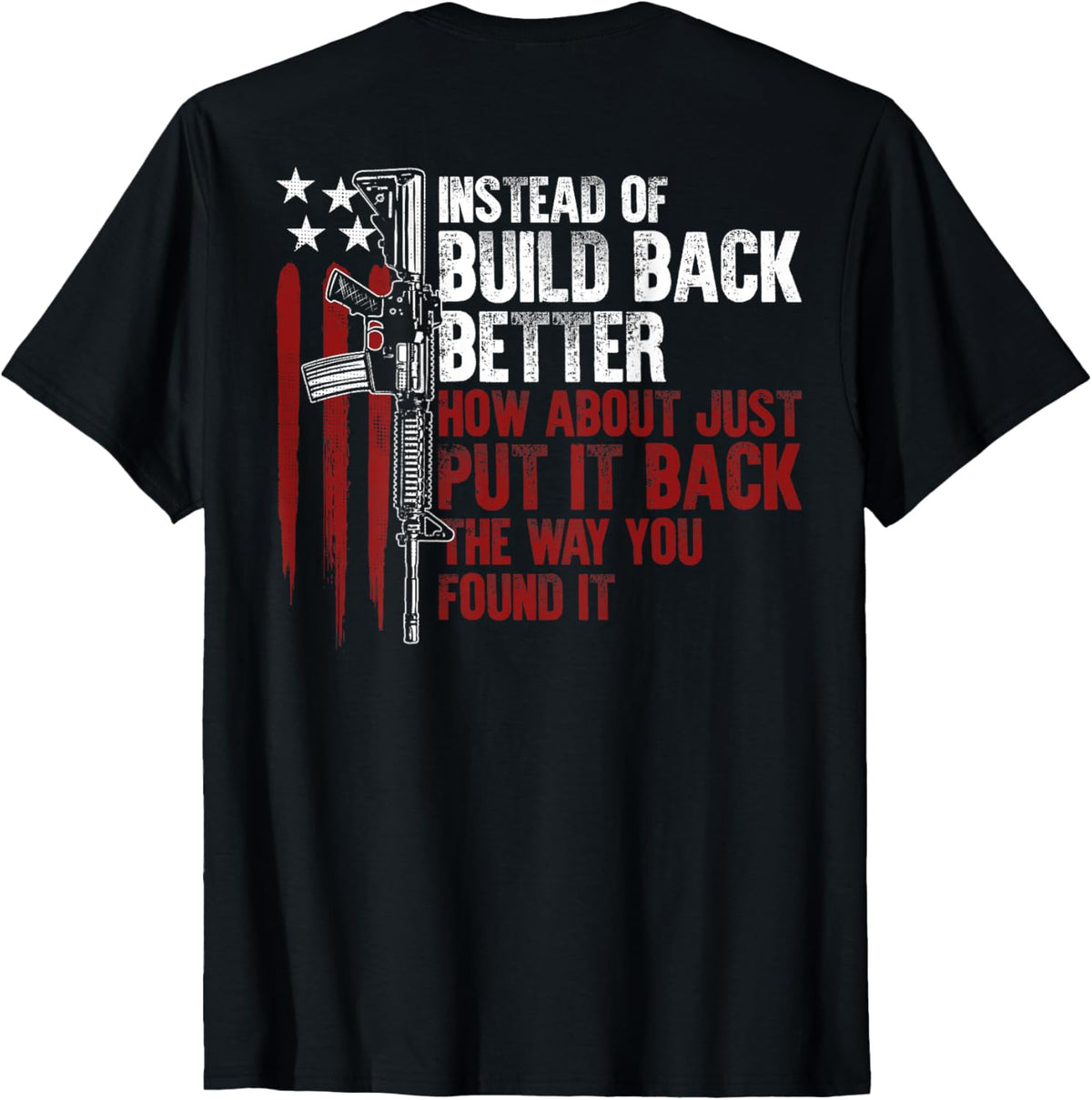 Instead Of Build Back Better Put It Back Gun American Flag T