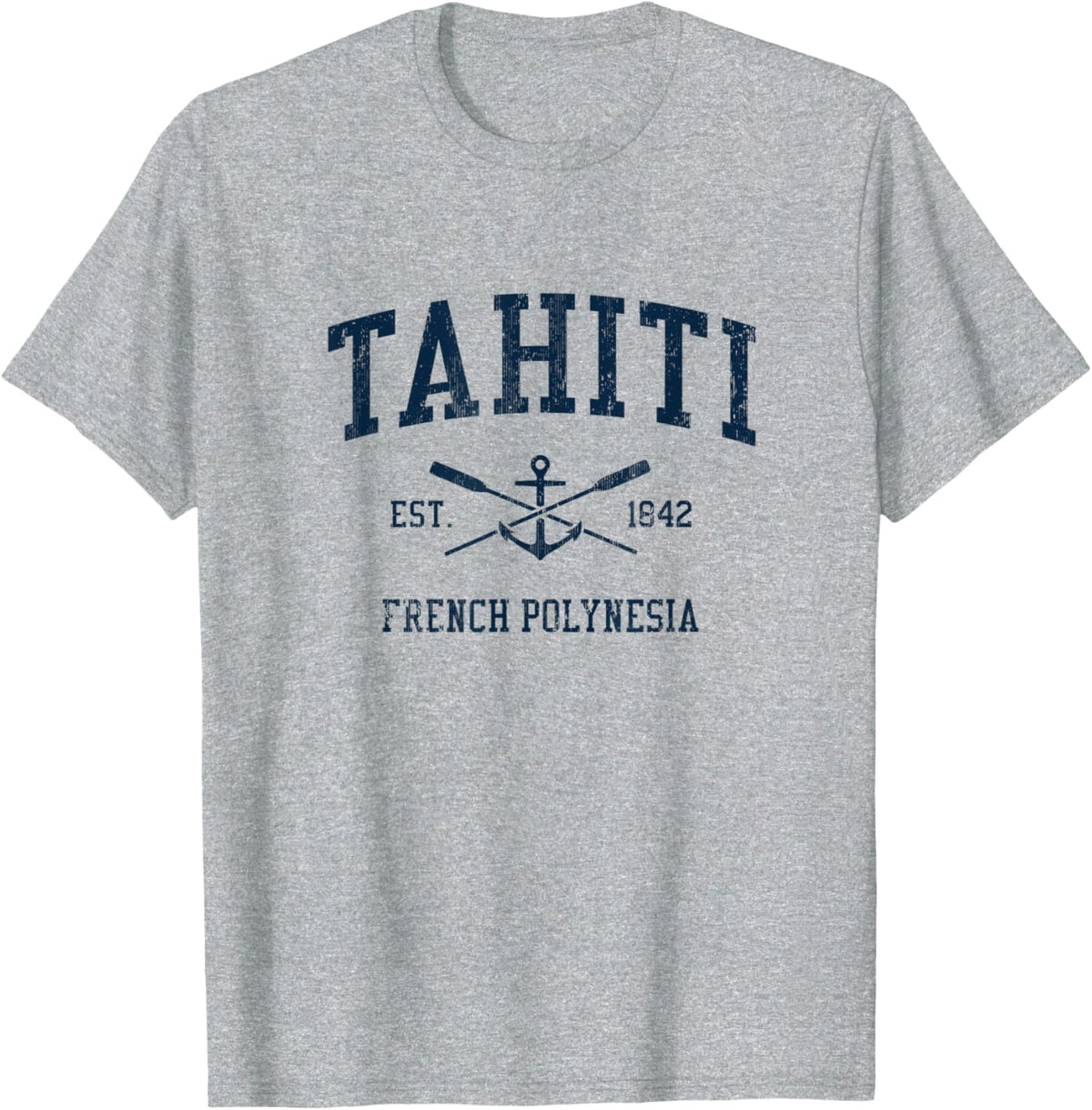Tahiti Vintage Navy Crossed Oars Boat Anchor