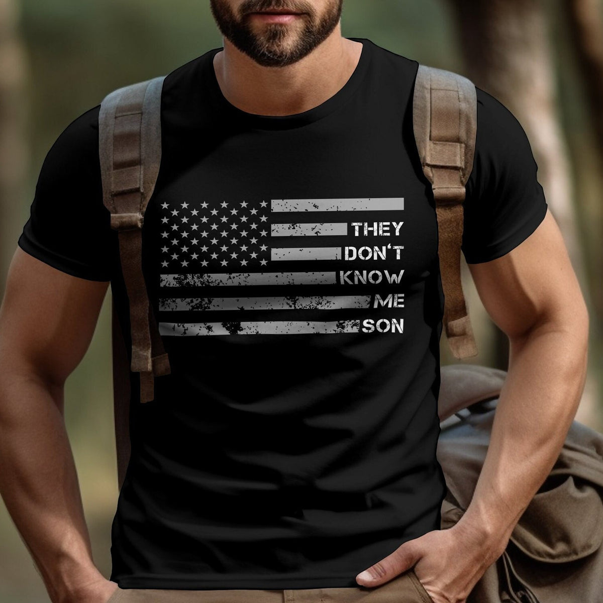 They Don't Know Me Son T-Shirt, Military Motivation Shirt, Gym Motivation Shirt, USA Flag