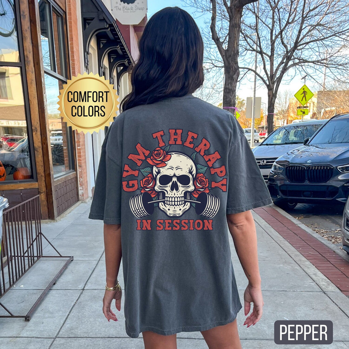 Gym Therapy in Session Shirt - Comfort Colors Muscle Mommy Funny Workout Weightlifter Oversized Pump Cover Tee Apparel:**
