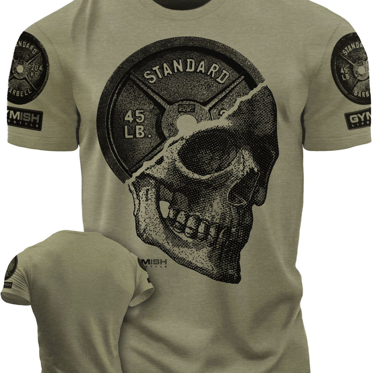 051. Skull Plate Funny Workout Gym T-Shirt for Men Apparel:**