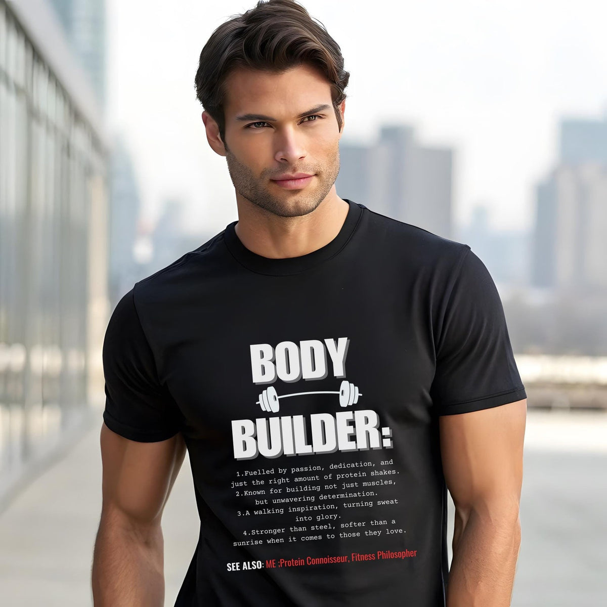 Bodybuilder Definition T-Shirt , Motivational and Funny Fitness Dictionary Tee for Gym Lovers, Perfect Gift for Bodybuilding Enthusiasts