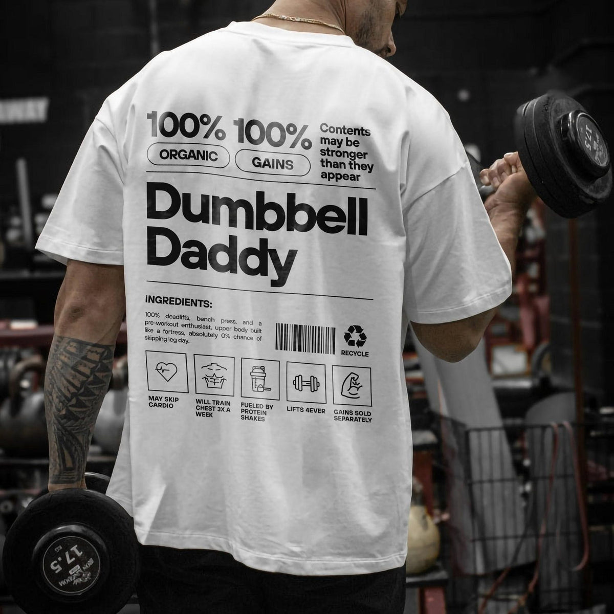 Dumbbell Dady Gym Rat Tshirt - Motivation Gym Meme Hoodie Dumbbell Gains Gym Tshirt Apparel:**