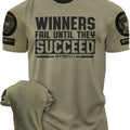 116. Winners Fail Funny Motivational Workout Gym T-Shirt for Men Apparel:**