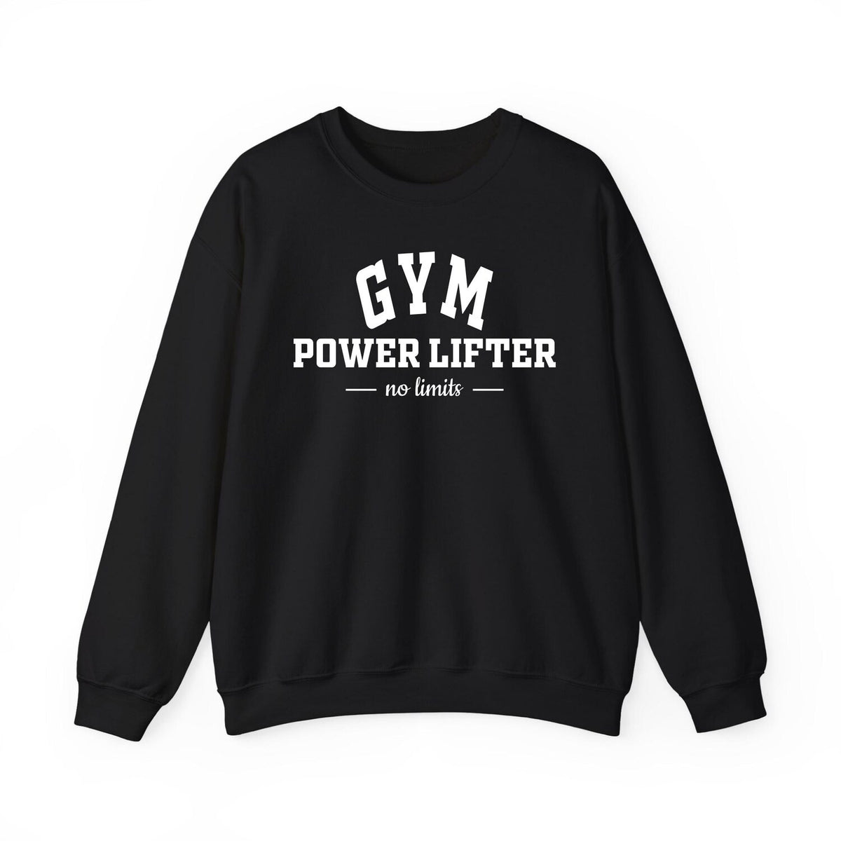 Gym Power Lifter Sweatshirt Hoodie Shirt â No Limits Gym Crewneck, Fitness Motivation Tee, Bodybuilding Gift, Workout Lifting Top