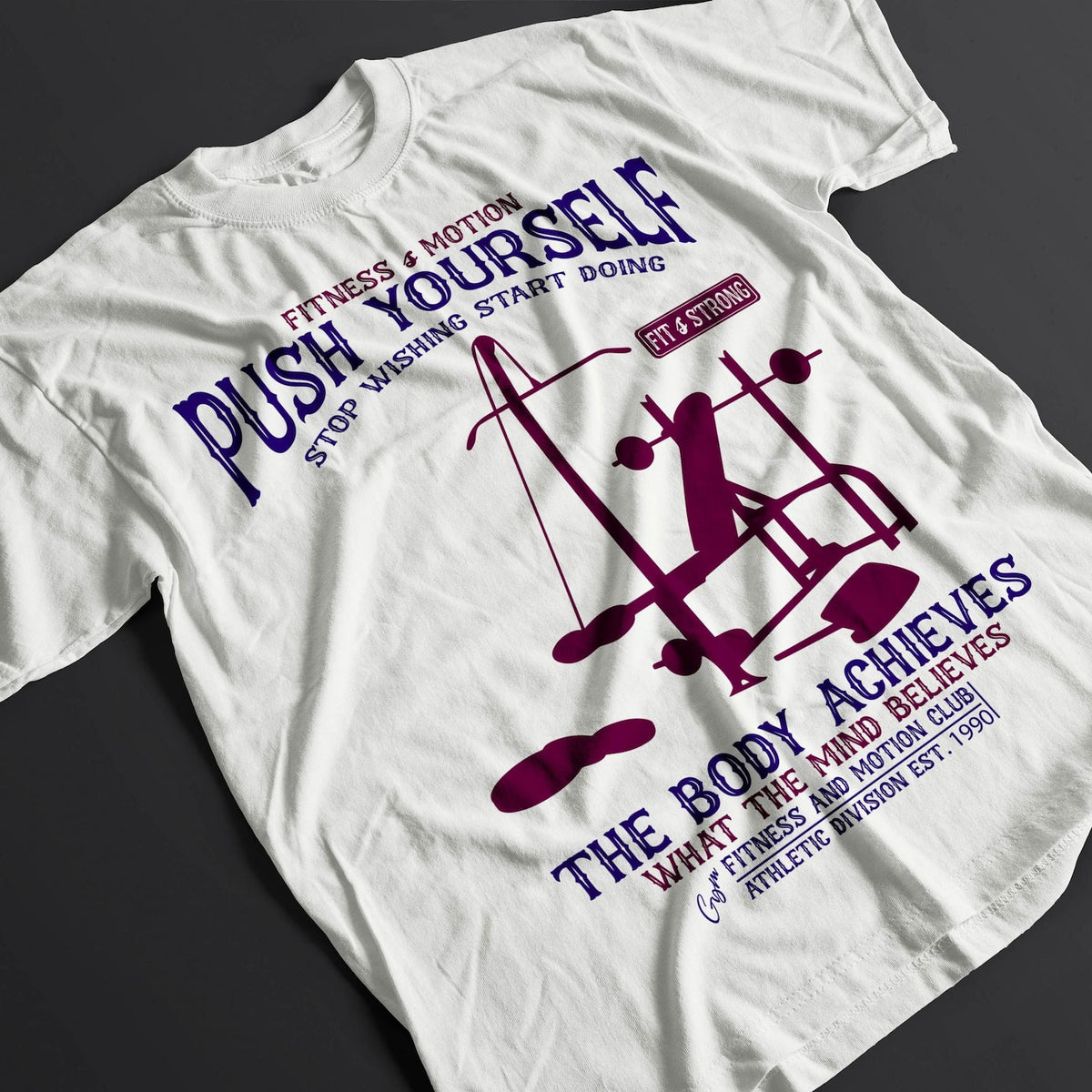 Push Yourself Gym T-Shirt â¢ Fitness Motivation Tee â¢ Stop Wishing Start Doing â¢ Workout Weightlifting Shirt for Men and Women