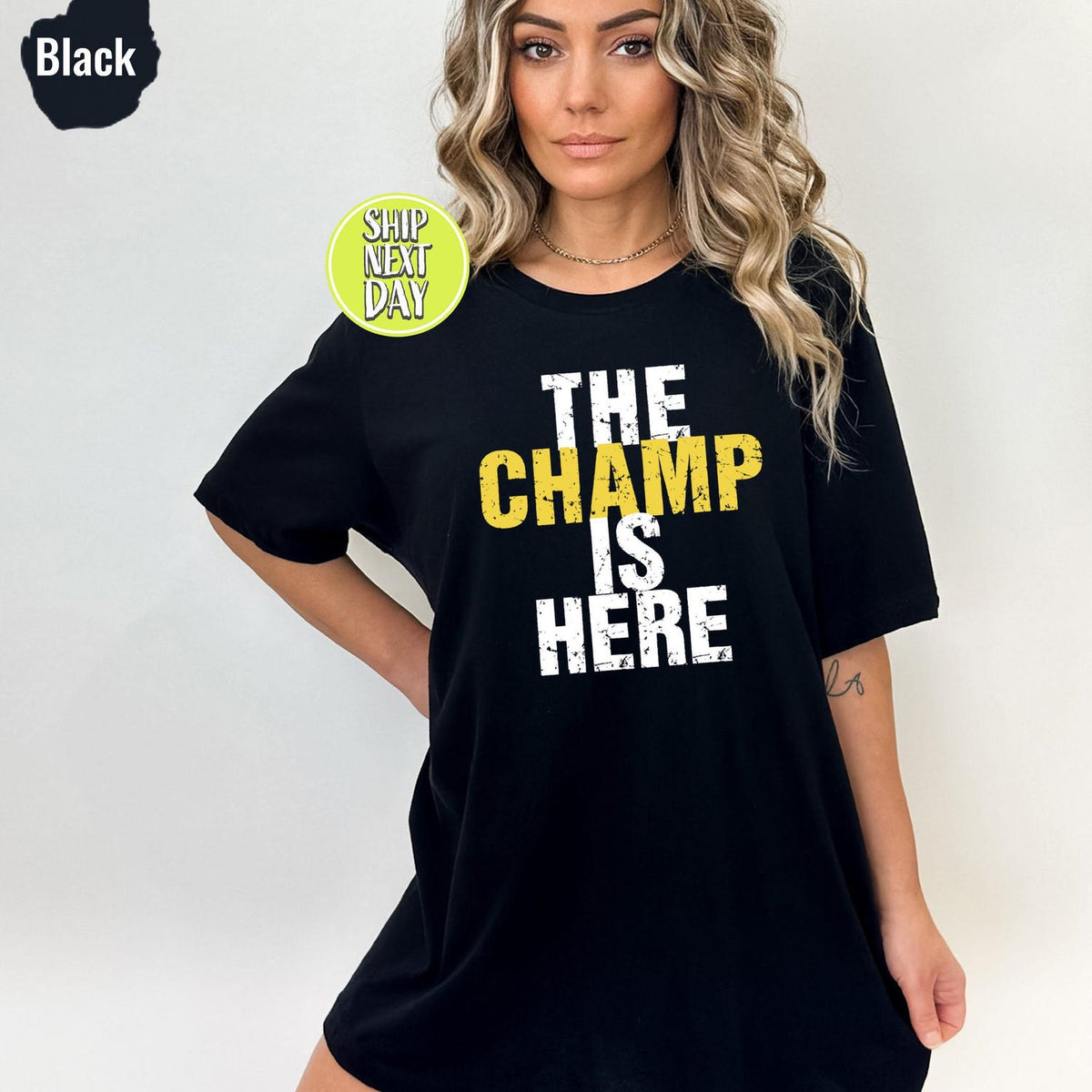 The Champ Tshirt, Motivational Shirt, Fitness T Shirts, Athletic Training Tee For Men, Sporty Vibes Shirt, Strong Women Gift T Shirt - TC322