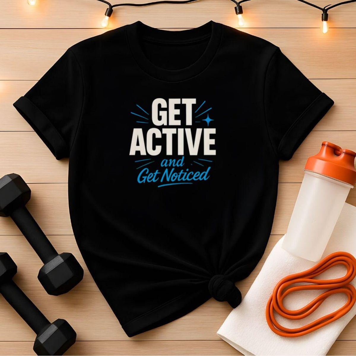 Fitness Motivational Tee, Get Active Workout T-Shirt, Gym Shirt, Exercise Top, Active Lifestyle Apparel