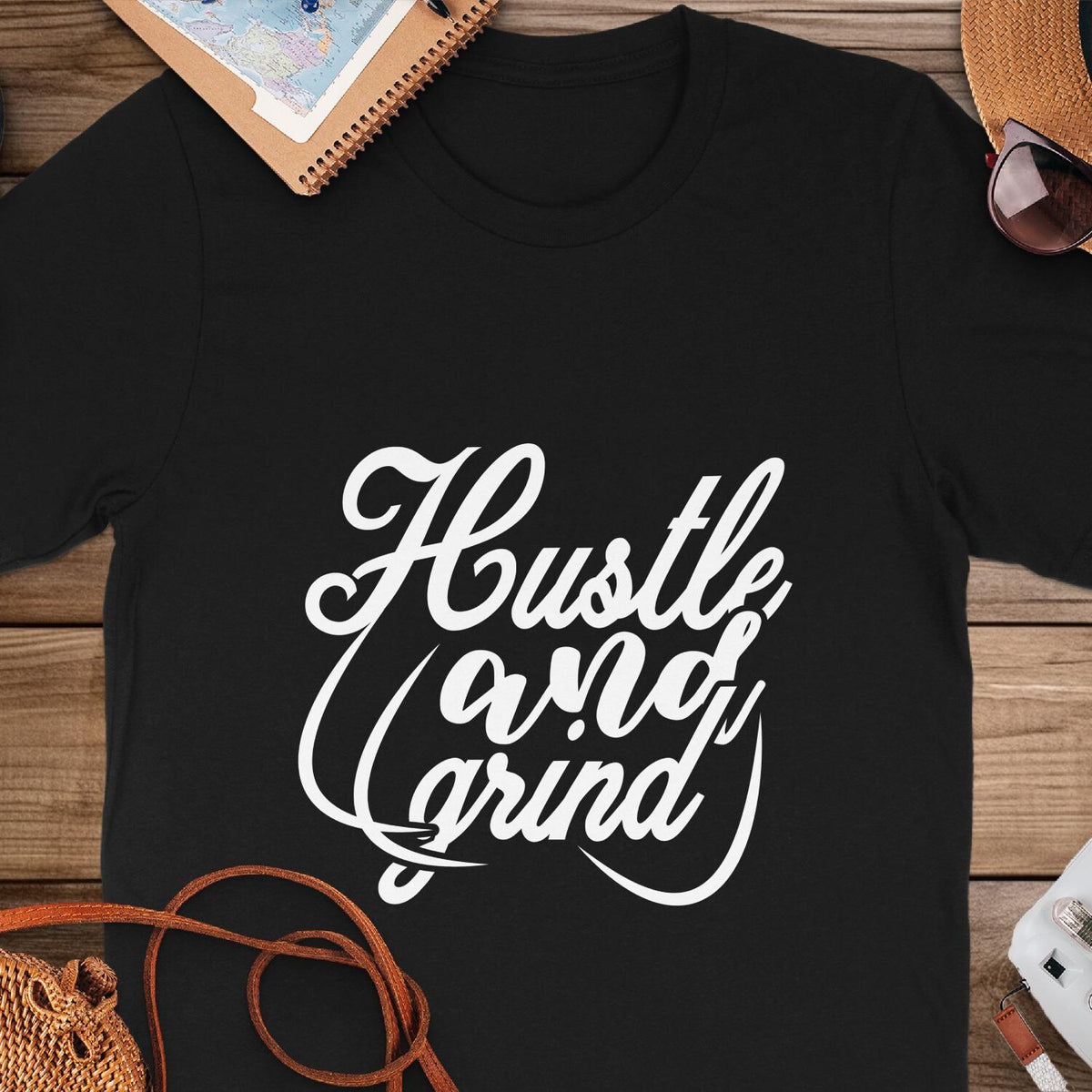 Hustle and Grind T-Shirt: Motivational Graphic Tee, Workout Shirt