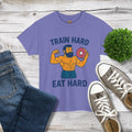 Train Hard Eat Hard TShirt | Gym Fitness Motivation Tee | Bodybuilding Workout Cotton Apparel Gift