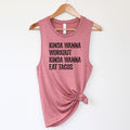 Kinda Wanna Workout Kinda Wanna Eat Tacos Funny Fitness Tank Top - Bella Canvas Muscle Tee Apparel