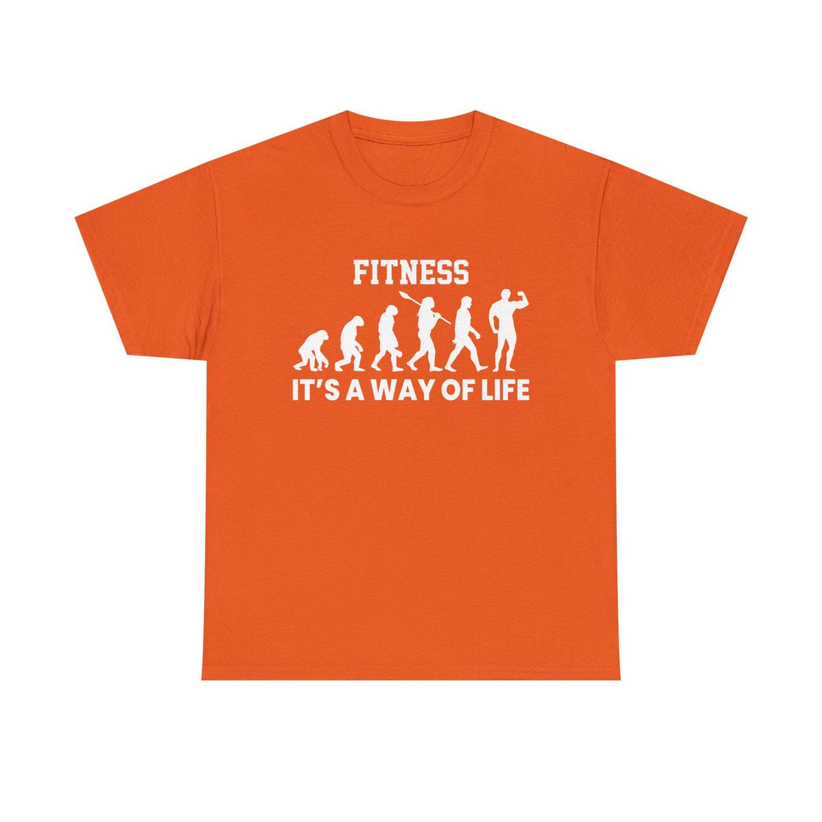 Fitness Evolution Heavy Cotton Tee: Motivational Workout Shirt