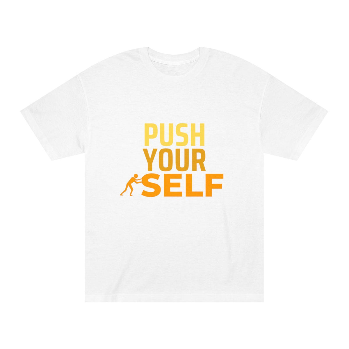 Push Your Self Motivational Graphic Fitness Shirt - Unisex Workout Gym Inspirational Apparel Tee:**