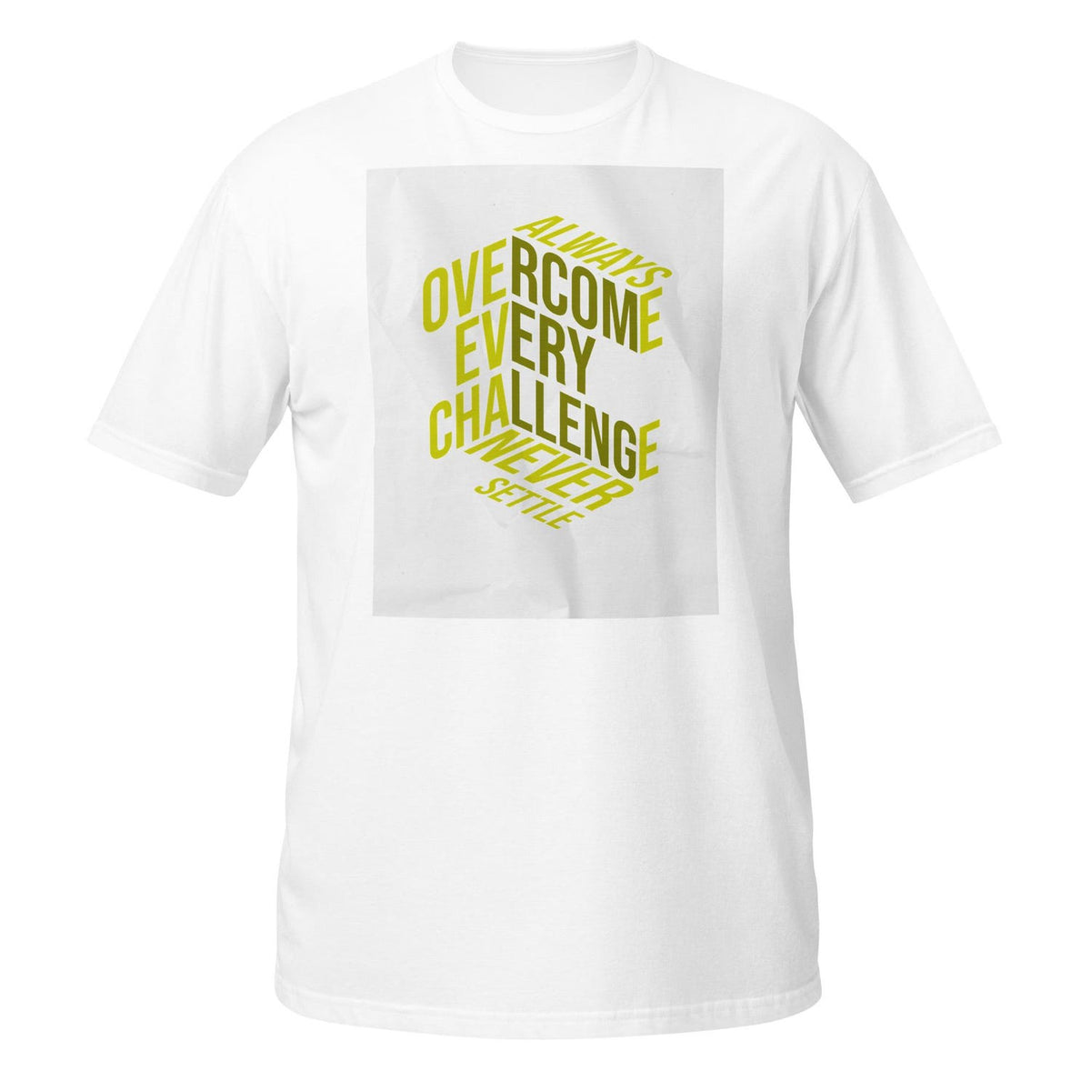 Overcome Every Challenge T-Shirt | Motivational Quote Graphic Tee | Gym Fitness Inspiration Workout Strength Shirt