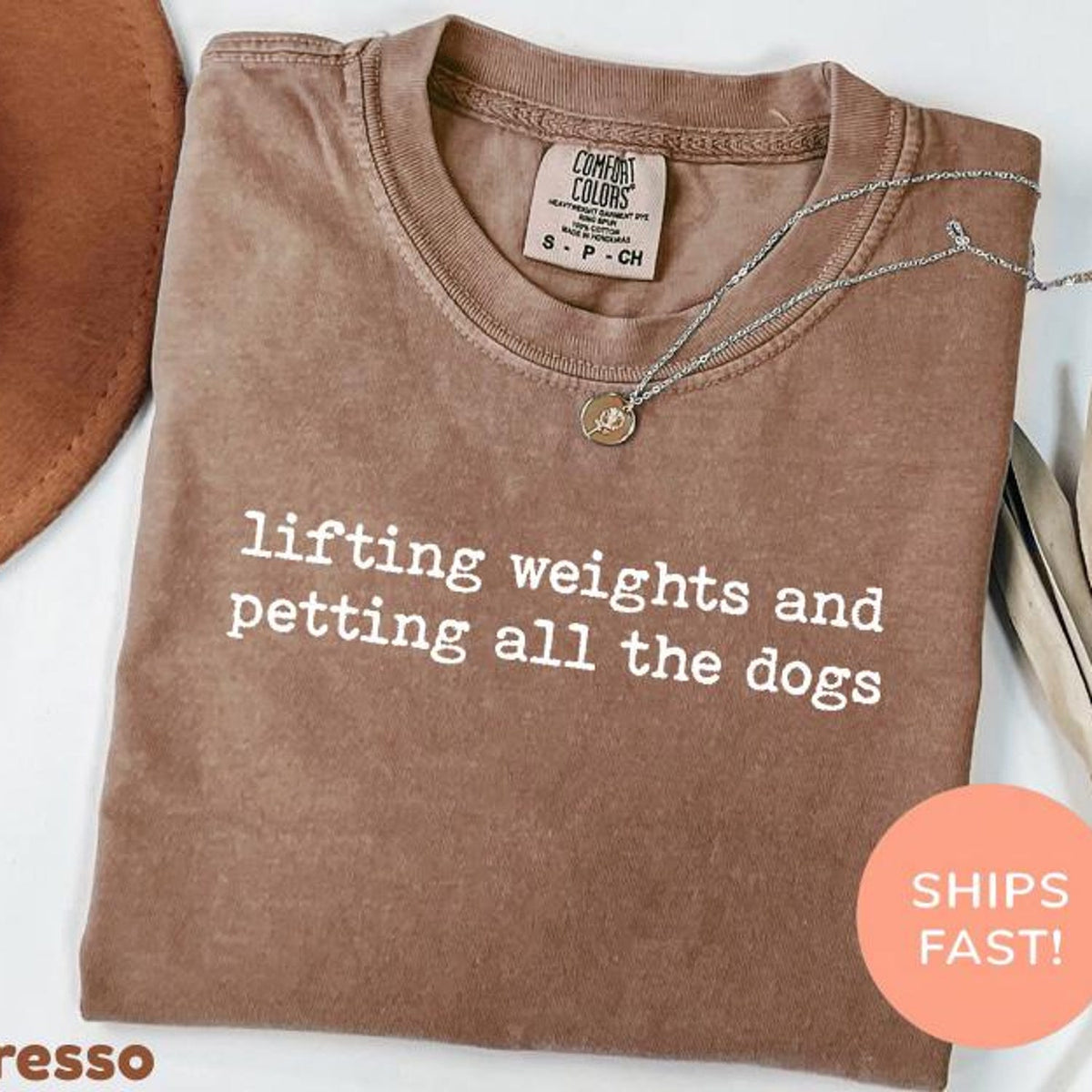 Lifting Weights and Petting All The Dogs Shirt - Funny Comfort ColorsÂ® Weightlifting Workout Gym Weightlifting Gift Tee Apparel:**