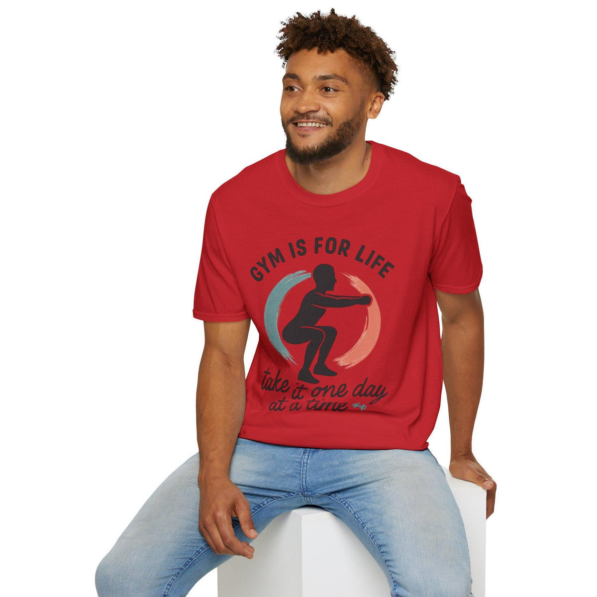 Gym Is For Life Take It One Day At A Time Workout Tee - Fitness Motivation Shirt Active Wear Athlete Gift