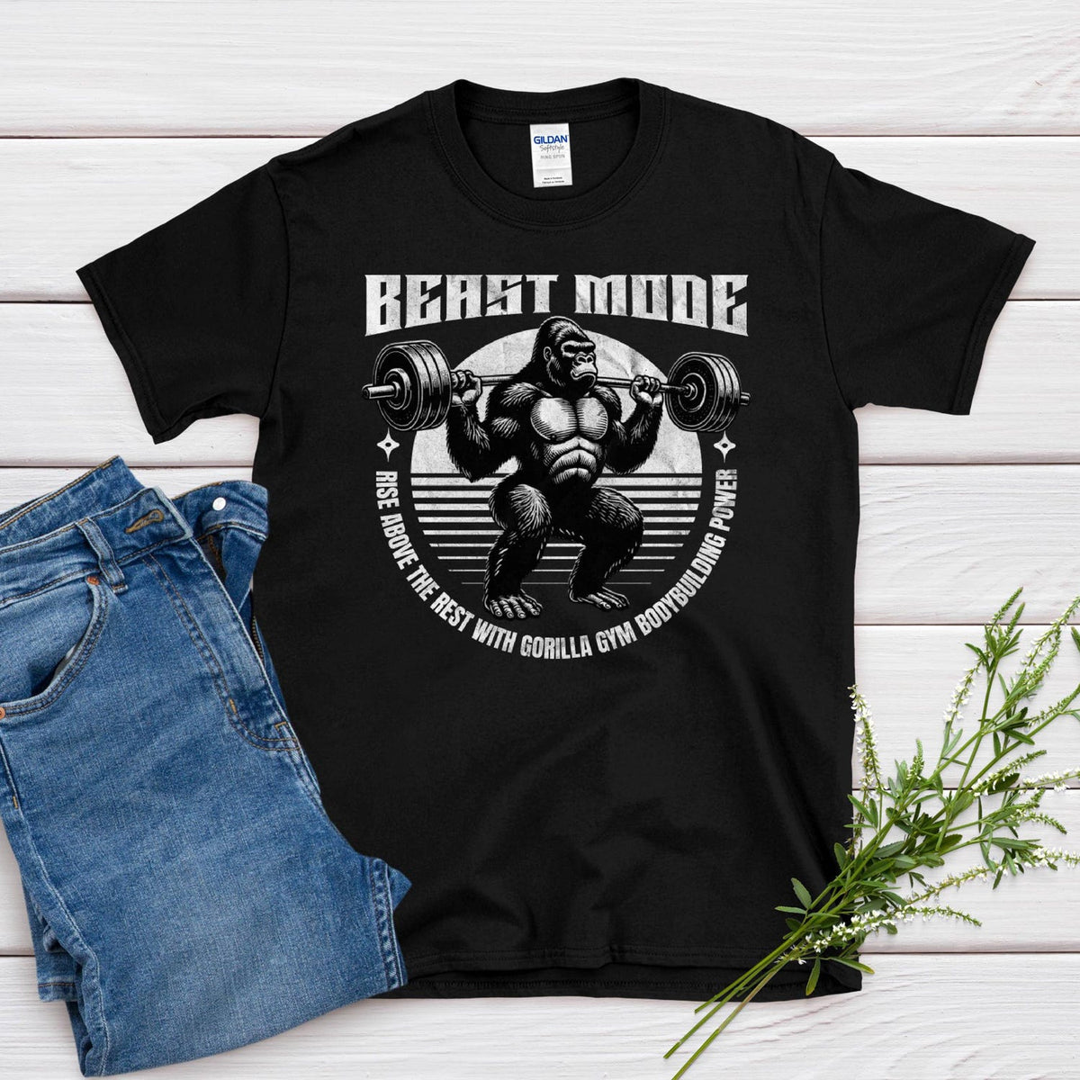 Fierce Gorilla Bodybuilding Tee - Motivational Gym Weightlifting Fitness Enthusiast Apparel:**