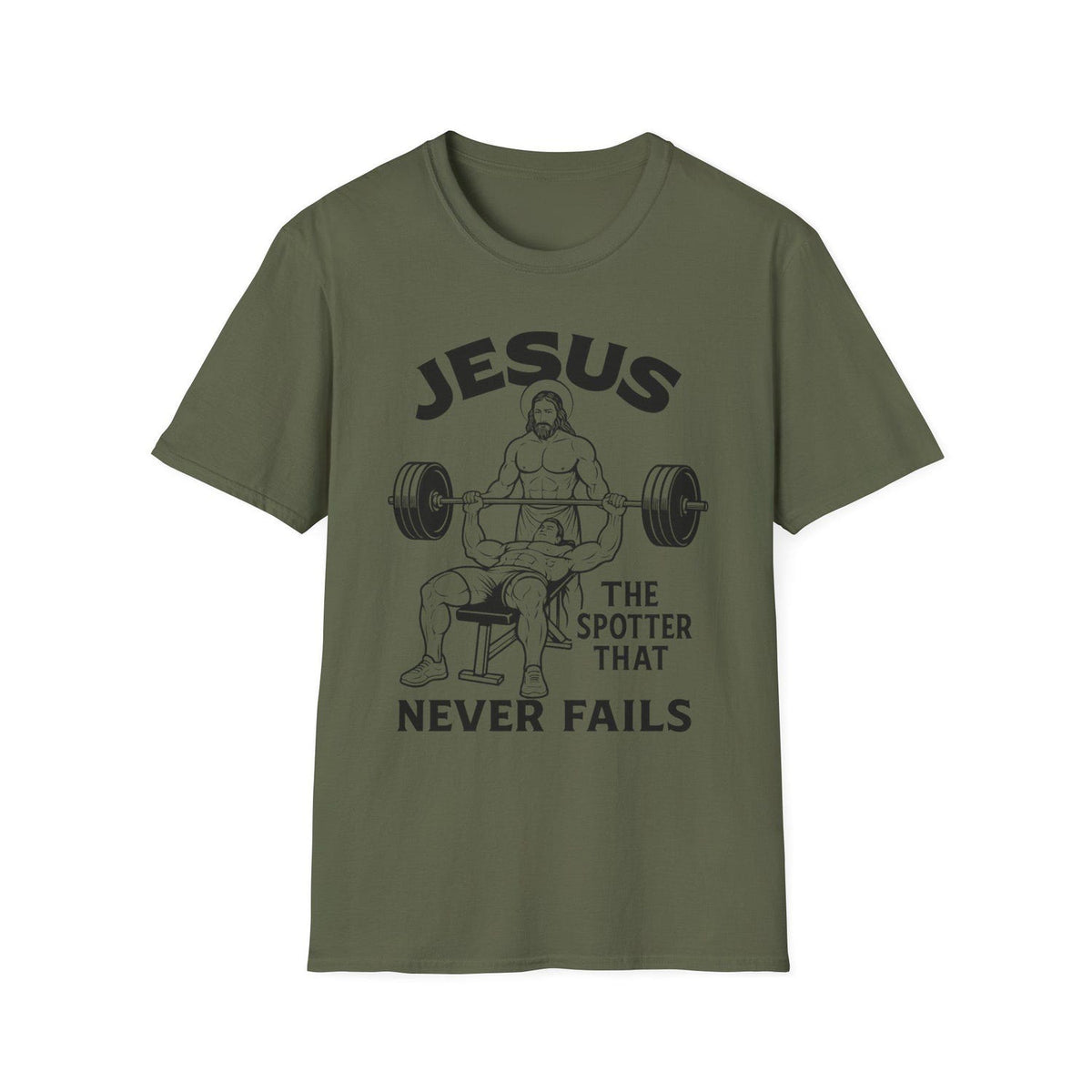 Motivational Jesus Design Gym T-Shirt - Weightlifting Christian Workout Top Fitness Inspirational Shirt Gift Apparel