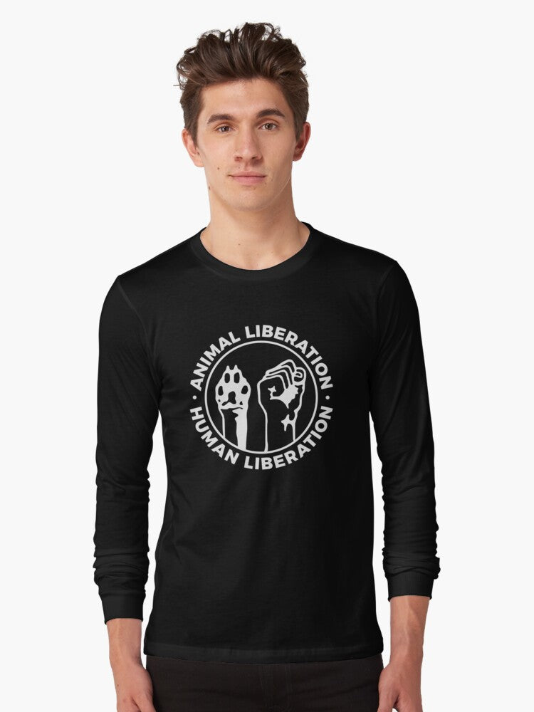 Animal Liberation Human Liberation Logo 1980 Long Sleeve T Shirt T Shirt Gift Ready