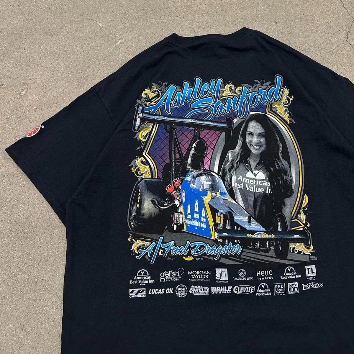 Y2K Ashley Sanford Drag Racing T-Shirt