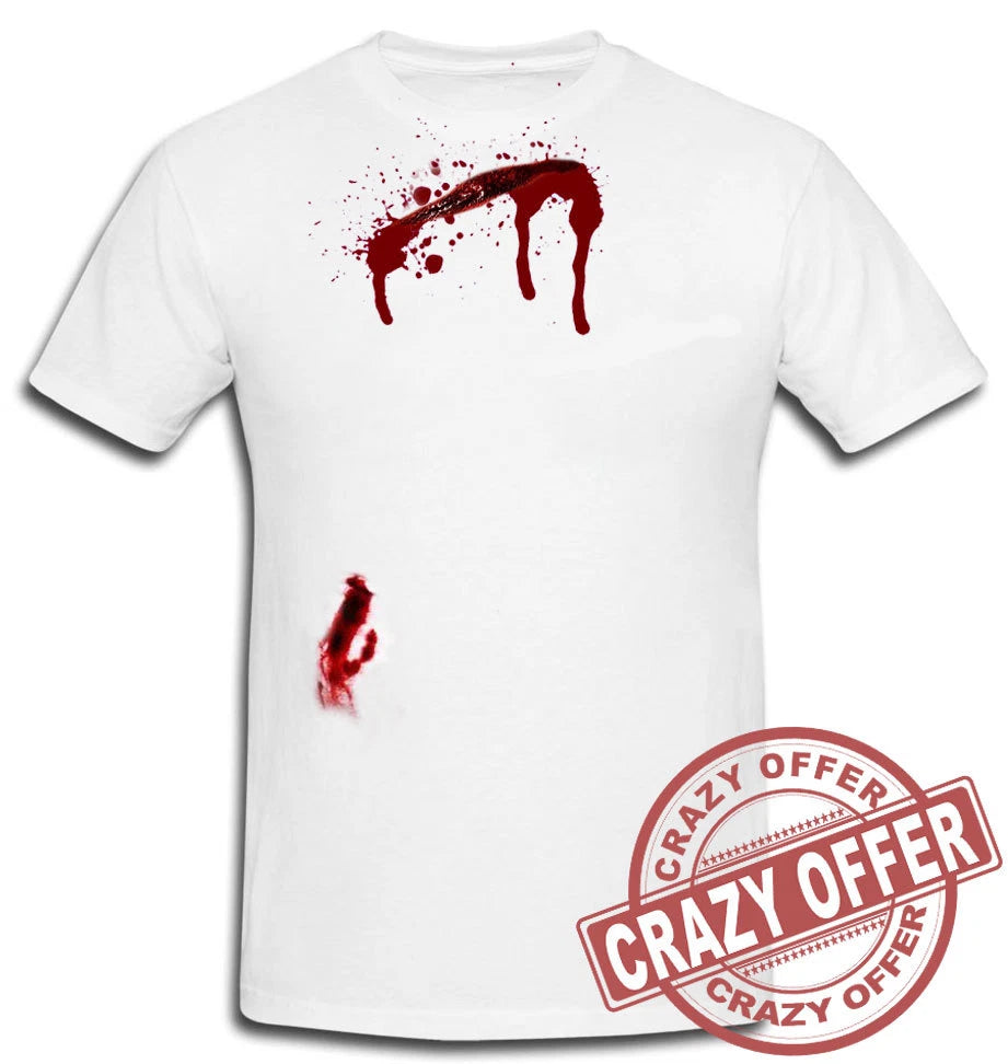 Scary Bleeding Scar Wounded Halloween Horror Fancy Dress T-Shirt