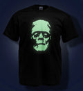 Halloween T-shirt -frankenstein's Monster Glow In The Dark Boris Kaloff Horror