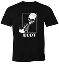 Herren T-shirt Spooktober Skeleton Trompete Doot Meme Halloween Fun-shirt