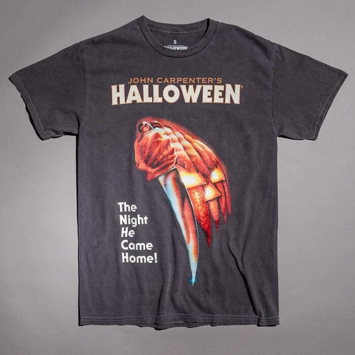 Official Halloween Movie Poster Vintage Wash Charcoal T-shirt