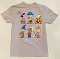 Men's Peanuts Gang Tan Halloween Short Sleeve T-shirt Small S New Charlie Brown